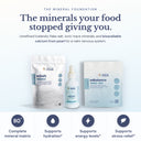 The Mineral Foundation: Crucial FOUR mSalt Icelandic flake salt pouch, mTrace ionic trace mineral dropper and mBalance pearl capsules. 80+ complete mineral matrix, supports hydration, energy levels and stress relief.